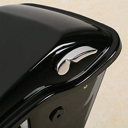 XMT-MOTO 5 inch Extended Stretched Hard Saddlebags w/Latch Keys Fit for Harley Touring Models FLT FLHT FLHTCU FLHRC Road King Road Glide Street Glide Electra Glide Ultra-Classic 2014-LATER - color: Gloss Black/black Latches, size: Stretched