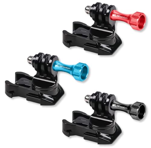 MiPremium Helmet Buckle Mount Adapter for GoPro Hero 13 12 11 10 9 8 7 6 5 4 3 Black Silver Session & Other Action Camera Accessories. 360 Degree Quick Release Swivel Mounting Accessory & Thumbscrew