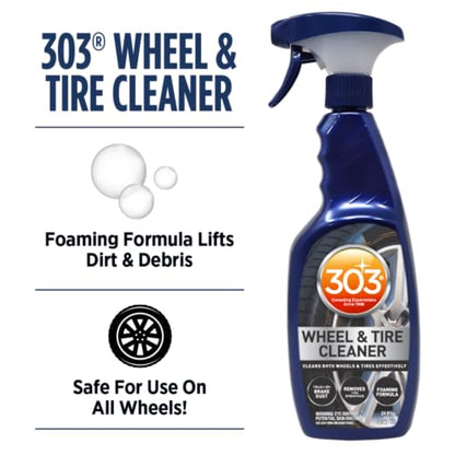 303 Products Wheel and Tire Cleaner - Cleans Both Wheels and Tires Effectively - Tough on Brake Dust - Removes Tire Browning - Foaming Formula, 24 fl. oz. - size: 24 Fl Oz (Pack of 1)