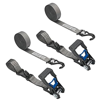 Secure Tite 1-1/2” x 20’ Ratchet Cargo Straps, 2-Pack – Ratchet Tie Down Straps, Double J-Hook Ratchet Tie Down – Ratchet Strap Set, 1667 lbs. Working Load Limit, 5000 lbs. Break Strength - size: 2 Pack