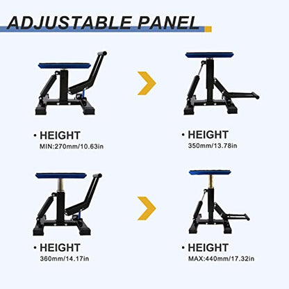 POLARBEAR Dirt Bike Stand Motorcycle Hoist Lift Stand Center Jack Adjustable Heavy Duty 1200Lbs Capacity Repair Lifting Jack Stand Table Rack(Blue) - color: Blue