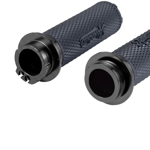 Advanblack AXION Performance Grips, Cable Throttle Hand Grips Compatible with Harley Touring Road Glide Street Glide, Softail - color: Black