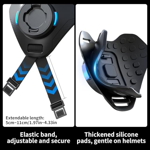 Magnetic Motorcycle Helmet Chin Strap Mount with Phone Holder, Elastic Strap Helmet Chin Mount for iPhone 17 16 15 14 13 Pro Max and More Smartphones