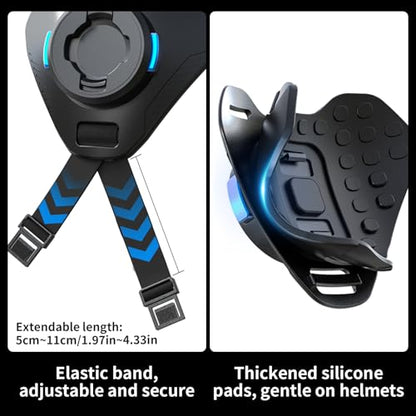 Magnetic Motorcycle Helmet Chin Strap Mount with Phone Holder, Elastic Strap Helmet Chin Mount for iPhone 17 16 15 14 13 Pro Max and More Smartphones