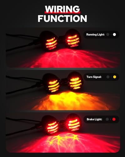 Benlari Motorcycle LED Turn Signal Lights, Motorcycle Bullet Rear Turn Signals with 8mm&10mm Mounting Hole,Amber Indicator Signal Lights Compatible with Honda Yamaha Suzuki Kawasaki Harley - color: Black(Amber+Red)