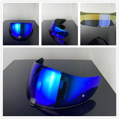 HJ20M Helmet Visor Replacement, Tinted UV protection Motorcycle Helmet Face Shield Windshield Lens For HJC C70 FG-17 FG-ST IS-17 (Revo Deep Blue) - color: Revo Deep Blue