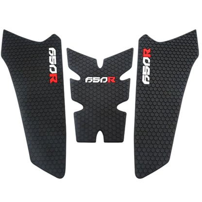 Fuel Gas Tank Pad Protector Stickers Decal Set Compatible with CBR650R CB650R 2019 2020 2021 2022 2023- Anti-Slip Protective Kit, Black | 3-Piece