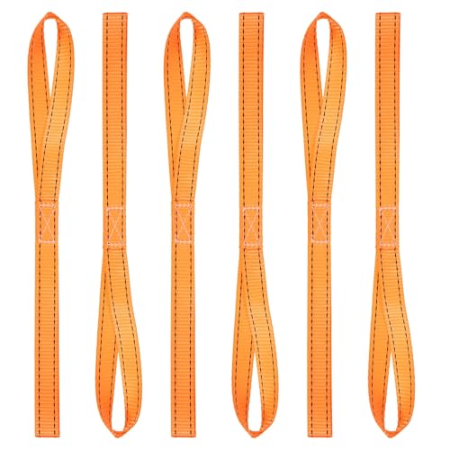 PATIKIL 1" x 17.7" Soft Loop Tie Down Straps, 6Pcs Heavy Duty Motorcycle Handlebar Strap Fastening Tie Down Loops for Securing ATV UTV Truck Scooters Lawn Garden Equipment, Orange - color: Orange, size: 1" x 17.7"