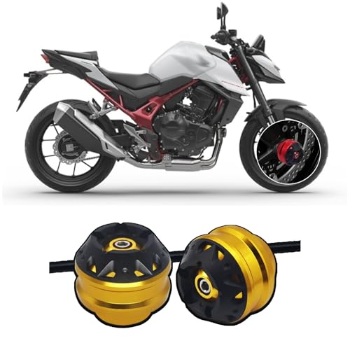 Suitable for CB750 Hornet 750 Hornet 750 cb750 2025 Front and Rear axle Front Fork Anti-Collision Slider Motorcycle Wheel Protector (Yellow,Front) - color: Yellow, style: Front