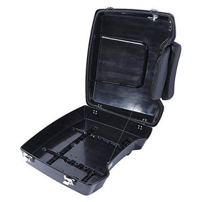 TCMT 5.5" Razor Motorcycle Trunk Box Backrest Pad Two Up Mounting Rack Metal Base Plate Fit For Harley Touring 2009-2013 Road Glide Road King Street Glide Pack - color: Chrome Lacthes Trunk+Pad+Black 2 up Rack+Plate