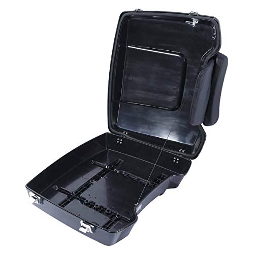 TCMT 5.5" Razor Motorcycle Trunk Box Backrest Pad Two Up Mounting Rack Metal Base Plate Fit For Harley Touring 2009-2013 Road Glide Road King Street Glide Pack - color: Chrome Lacthes Trunk+Pad+Chrome 2 up Rack+Plate