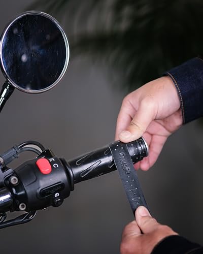 Trip Machine Company Motorcycle Handlebar Leather Grip Wrap Covers – Universal Throttle Grip Covers with Double Sided Tape – Anti-Slip Bike Handle Accessories - color: Black Perforated