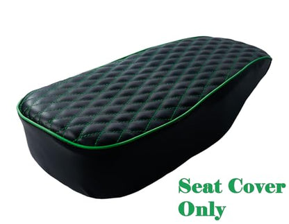 JMCHstore Green Diamond Stitch Retro Upgraded 17'' Seat Cover for Coleman BT200X Mini Bike 196cc, Hisun 200-7 for Viper 200cc Trail Bike Cushion Replacement Parts - color: Green