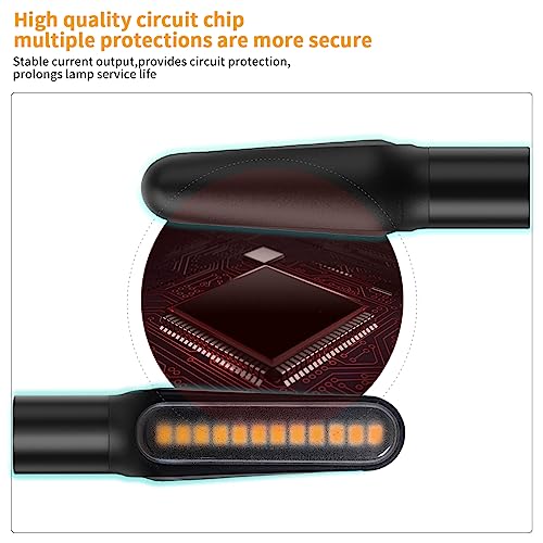 Motorcycle Blinkers Indicator Sequential Turn Signal Amber LED Lamp (Pack of 4)
