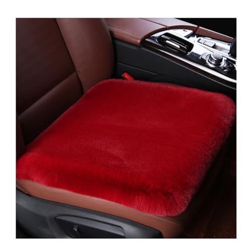 Ohleats Sheepskin Car Seat Cushion, Comfortable Soft Fur Wool Auto Front Seat Cover, Vehicle Seat Protector Pad for Warm Winter Office Chair, Universal Decor Car Accessories (Wine Red) - color: Wine Red
