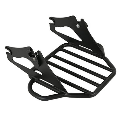 TCT-MOTORPARTS Black Detachable Backrest Sissy Bar w/Docking Hardware Kits Luggage Rack for Harley Touring Street Glide Road King 2014-2025 - color: Black #2(2014-2025)