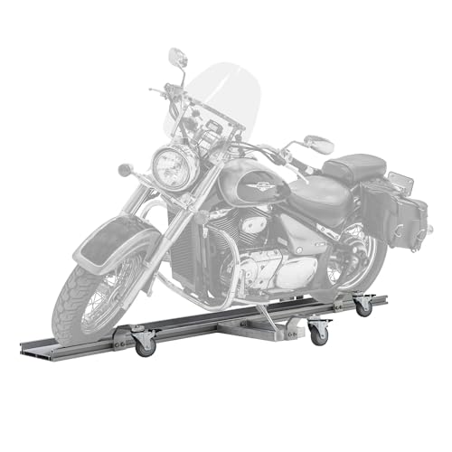 Black Widow Pro Motorcycle Dolly Strong Lightweight Aluminum 1,500 lb. Weight Capacity Fully Adjustable Kickstand Plate Locking Casters