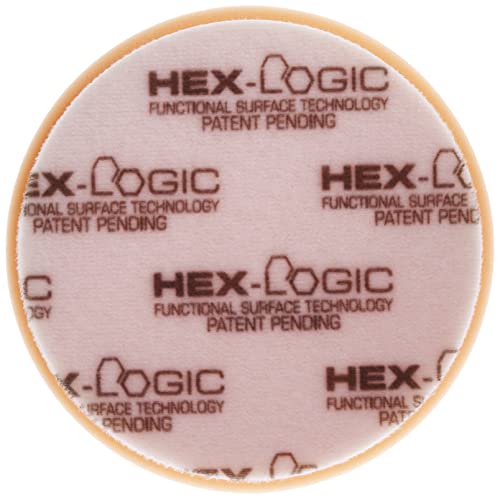 Chemical Guys BUFX_102HEX6 BUFX_102_HEX6 Hex-Logic Medium-Heavy Cutting Pad, Orange (6.5 Inch Pad Made for 6 Inch Backing Plates), 1 Pad Included - size: 6.5 Inch Pad (1 Pack), style: Medium Cutting