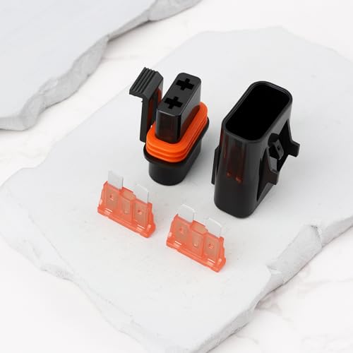 2 Sets 2 Pin 40A Fuse Connection Socket Kit Suitable for Passenger Cars Motorcycles Ships - size: 40A