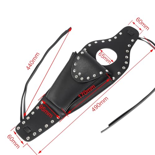 Motorcycle Leather Tank Chap Cover Panel Pad Bag For Harley Davidson 883 1200 XL Sportster, Black