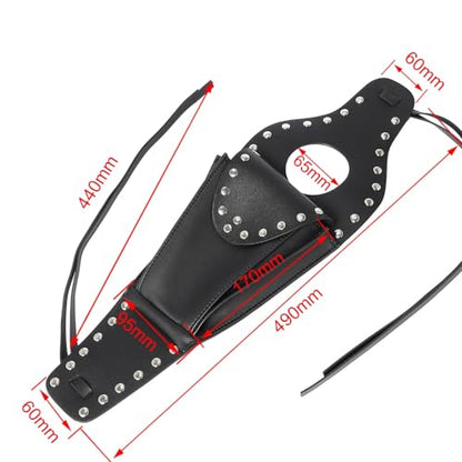 Motorcycle Leather Tank Chap Cover Panel Pad Bag For Harley Davidson 883 1200 XL Sportster, Black