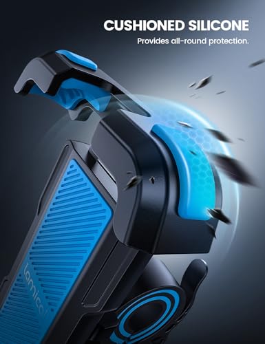 Lamicall Motorcycle Phone Mount, Bike Holder - Upgrade Adjustable Cell Holder, Bicycle Scooter Handlebar Cradle Clip for iPhone 15 Pro Max/Plus, 14, Galaxy S22 and 4.7-6.8" Phone, Blue - color: Blue
