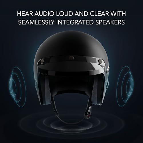 Sena Surge Mesh Intercom Enabled Open Face Smart Motorcycle Helmet (Gloss White/Matte Black, XL) - color: Gloss White/Matte Black, size: X-Large