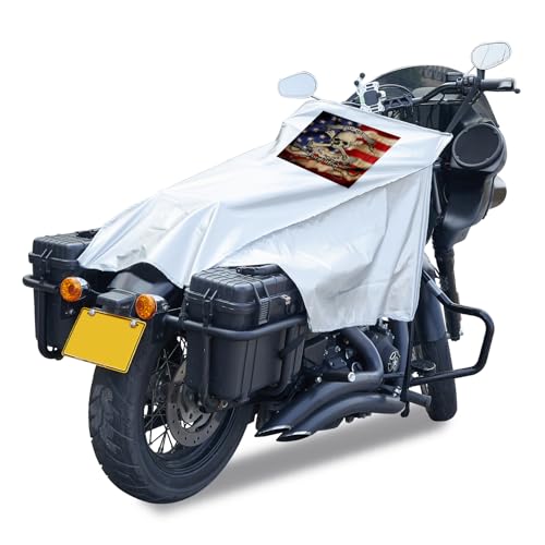 Motorcycle Seat Cover Sun Protection Cover Lightweight Half Covers Outdoor Sun Covers Dust UV Protection for Most Motorcycles Full Dress Touring Cruiser - Silver Style F, M - color: Silver-Style F, size: M