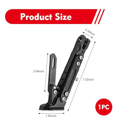 1 PC Motorcycle Kickstand, Height Adjustable CNC Alloy Side Stand with Non-slip Foot, Replacement Tripod Holder, Universal for Scooter Dirt Pit Bike (Black) - color: Black