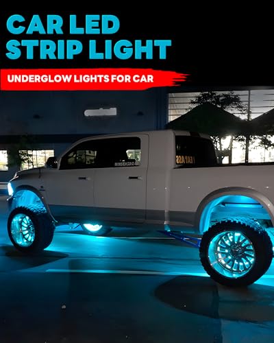 12V Led Light Strip Connectable 24Inch ICE Blue Led Strip Lights for Car Underglow Kit Golf Cart Motorcycle Boat Cabinet Waterproof Led Light Strip,4Pack - color: ICE BLUE Led Strip