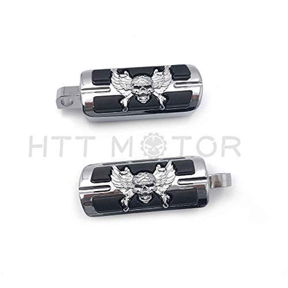 MT216-060- Motorcycle Chrome Zombie Pirate Foot Pegs Compatible with most models w/Harley male mount-style footpeg supports Dyna Touring