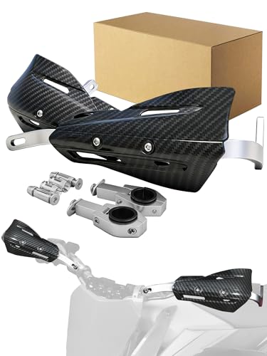 JFG RACING Dirt Bike Hand Guards Handguards - 7/8'' 22mm and 1 1/8'' 28mm with Universal Mounting Kits for Sur Ron Motorcycle MX Motocross Supermoto Racing ATV Quad KAYO -Imitation Carbon Fiber - color: imitation carbon fiber