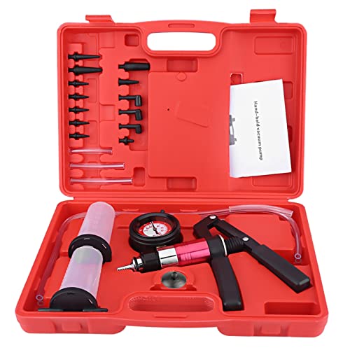 Ventilation Kit Brake, Manometer Hand Vacuum Pump Tester Set with Adapters Fluid Brake Replacement Tool Clutch Ventilation System, for Cars, Motorcycles, Trucks