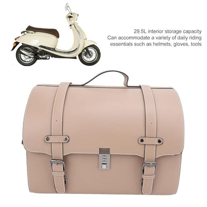 Motorcycle Luggage Bag with Quick Release Mount for Rear Racks, 29.5L Motorcycle Trunk Bag for Gear and Tools, Water defiance PU Leather Shell (Coffee) - size: Coffee