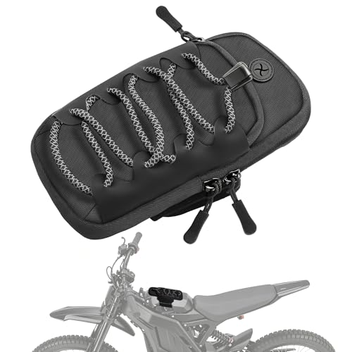 Electric Dirt Bike Frame Bag, Waterproof Storage Pouch for Surron Talaria E Ride Pro, Motorcycle Front Battery Cover Bag for Daily Necessities, Phone Key Tool Organizer(Black) - color: Black