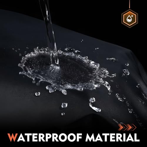 Motorcycle Cover, Heavy Duty Waterproof Sun Outdoor Motorbike Cover, Motorcycles Vehicle Covers for Protect Against Dust, Debris, Rain, Universal for Motorcycles Bikes (Black)