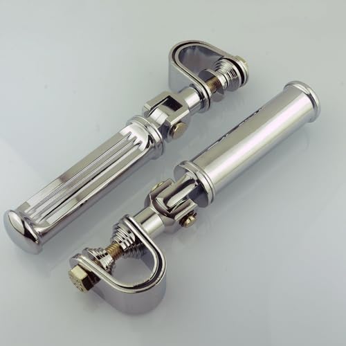 Motorcycle Foot Pegs Rests with U Clamps 1 Inch,1.25 Inch Anti-Vibrate Engine Guard Crash Bar Highway Pegs - color: Silver 2#
