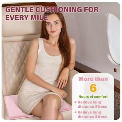 SPRING SEAON Large Gel Seat Cushion for Pressure Relief – Honeycomb Buffer Design with Extra Thick Filling, Anti-Slip Bottom, Perfect for Long Sitting, Travel, Airplane and Daily Comfort (Pink) - color: Pink