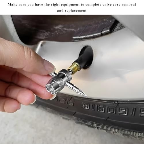 4-Way Tire Valve Tool, 4-in-1 Automobile Valve Core Remover Installer Tire Stem Puller, 4 Way Multifunctional Tyre Stem Core Wrench Repair Tool for Car Motorcycle Bicycle
