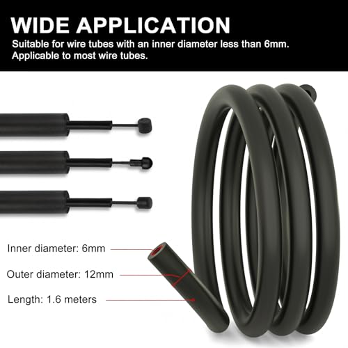 PSLER 63" Bike Foam Sleeve, 6mm for Hydraulic, Shift and Brake Tubes | Internal housing damper foam sleeve fits bike tubes to effectively silence abnormal rattling - color: Black