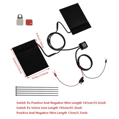 Riloer Motorcycle Heated Grip Cover Pad, 12V Scooter Motorcycle Hand Grip Heater Warmer Hot, 3 Temperature Settings Grips Handlebar Electric Heating Handle Cover (No Offset Printing Pattern) - style: No Offset Printing Pattern