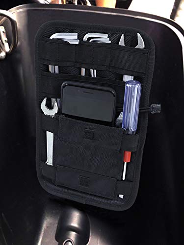 AUFER Motorcycle Internal Saddlebags Lid Organizer Bags Hard Bags Saddle Bag Small Tools Storage Pouch Compatible With For Harley VRSC Softail Touring Sportster Dyna Indian Yamaha Kawasaki,Black