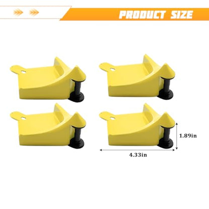 4PCS Car Hose Guide, Vehicle Detailing Cleaning Tools Hose Guides Preventing Wash Stuck Under The Tires, Automotive Wheel Rolling System Tool for Washing, Universal Fit (Yellow) - color: Yellow