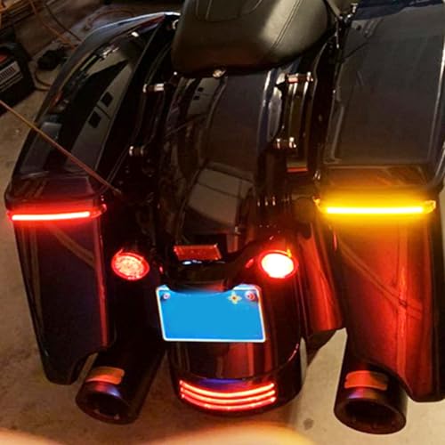 LED Saddlebag Tail Light with Running Brake Light and Sequential Turn Signal Lamp Fit for Harley Touring Street Glide Road King Road Glide Electra Glide Ultra Limited 2014-2023 (Smoked Lens) - color: 2014-2024 Smoke