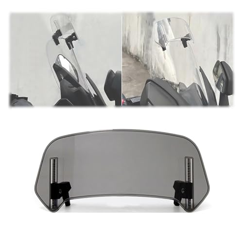 Motorcycle Windshield Extension for Suzuki Burgman 650 AN650 2013-2020, Windshield Extension Adjustable Spoiler Windscreen, Windscreen Spoiler Clamps, Adjustable Clip on Replacement,S-Grey - color: Gray, size: Small