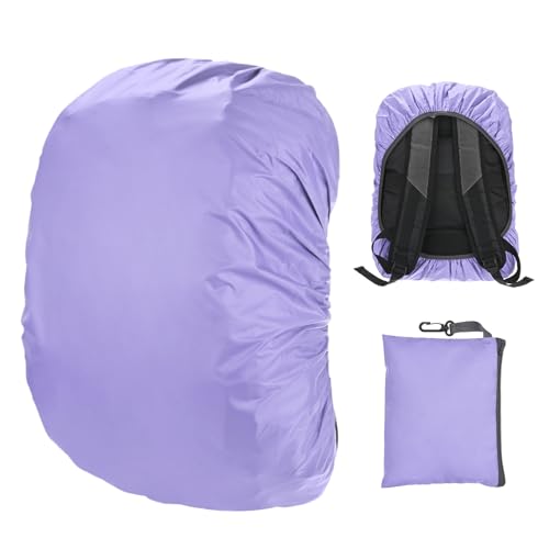 M METERXITY Waterproof Backpack Rain Cover, Waterproof Backpack Cover, Bag Rain Cover with A Carry Pouch for Hiking/Biking/Camping/Outdoor Traveling - color: Purple, size: Small(15L-25L)