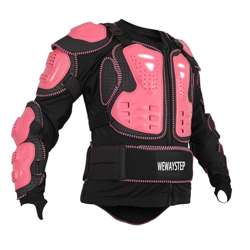 Motorcycle Protective Jacket Full Body Armor, Chest Spine Protection Dirt Bike Gear for Men Motocross MTB Racing - color: Pink, size: Small