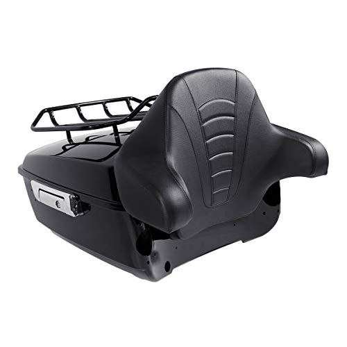 SLMOTO King Tour Trunk Backrest, Pad Wrap Backrest Luggage Rack Top Rail Fit for Harley Road King Road Glide Street Glide FLHXSE and CVO FLHR FLHRC FLHRSE FLHT FLHX 2014-2025 - color: AStyle #11
