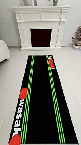 Motorcycle Garage Mat for Kawasaki Bikes, Motorbike Mat for Kawasaki Ninja Bikes, Bike Mat for Kawasaki, Display Mat for Kawsasaki Bikes,Bike Mat for Kawasaki Bikes, Rug for Kawasaki Bikes