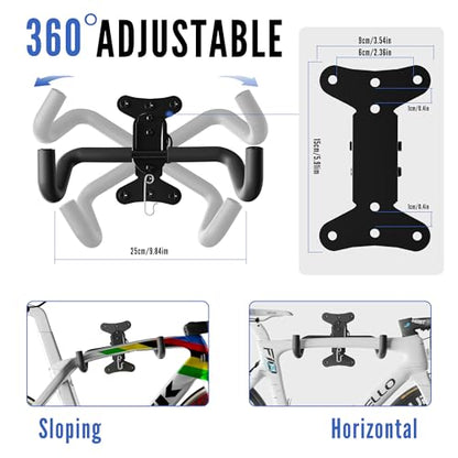 Bicycle Wall Mount Bike Rack Garage Wall Mount Bike Hooks Garage Bike Storage Rack for Indoor Home Horizontal Bicycle Wall Hanger Heavy Duty Metal Bike Holder for Road Mountain Hybrid Bikes - size: Single Piece